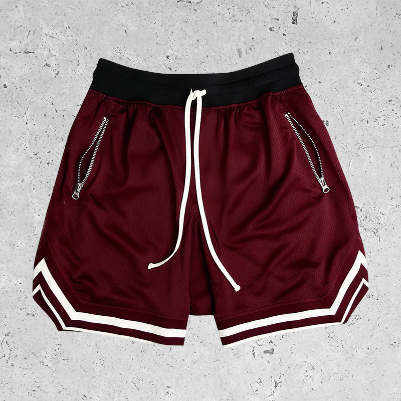 Basic Breathable Sports Mesh Shorts Claret