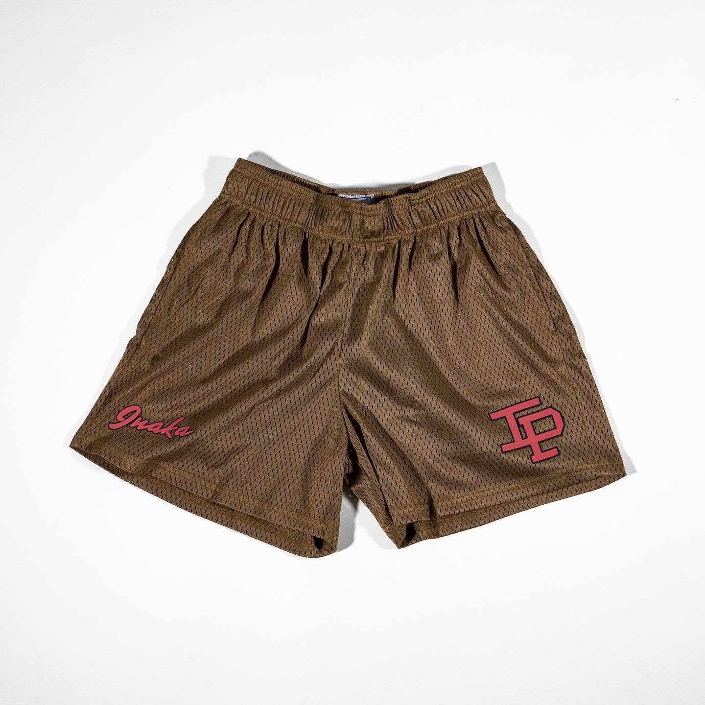 IP Shorts Brown Mesh Shorts