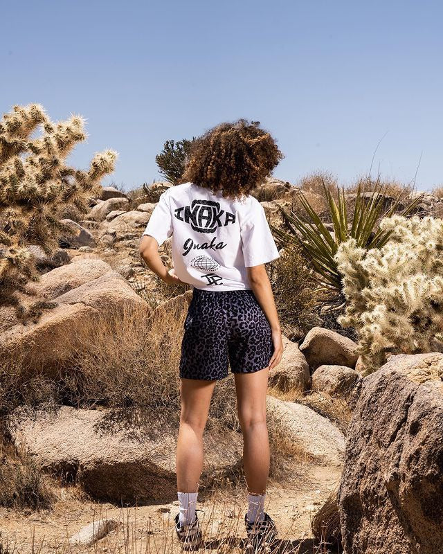 IP Leopard Print Black Mesh Shorts