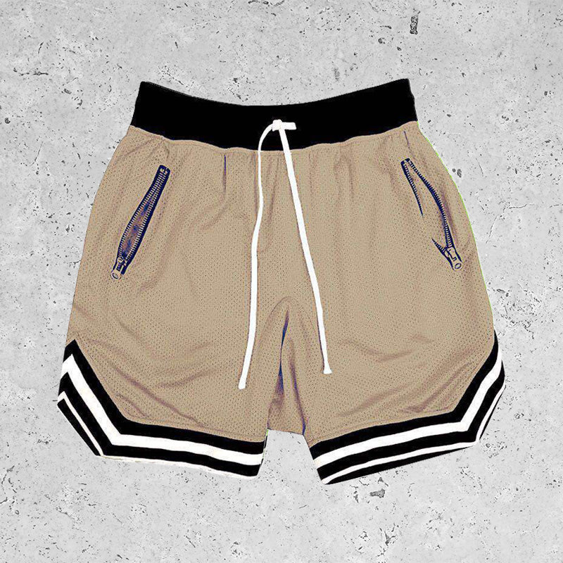 Basic Breathable Sports Mesh Shorts Khaki