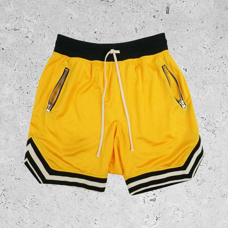 Basic Breathable Sports Mesh Shorts Yellow