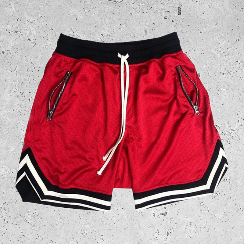 Basic Breathable Sports Mesh Shorts Red
