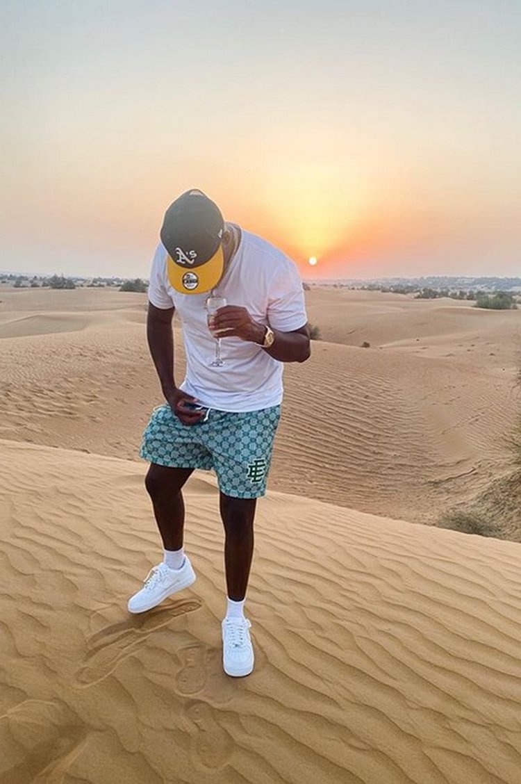 EE Shorts X Gucci Monogram Basic Print Shorts