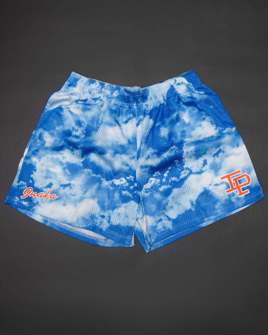 IP Shorts Blue sky and white clouds Mesh Shorts