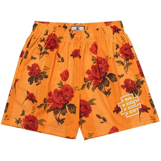 EE Red Rose-Yellow Mesh Shorts