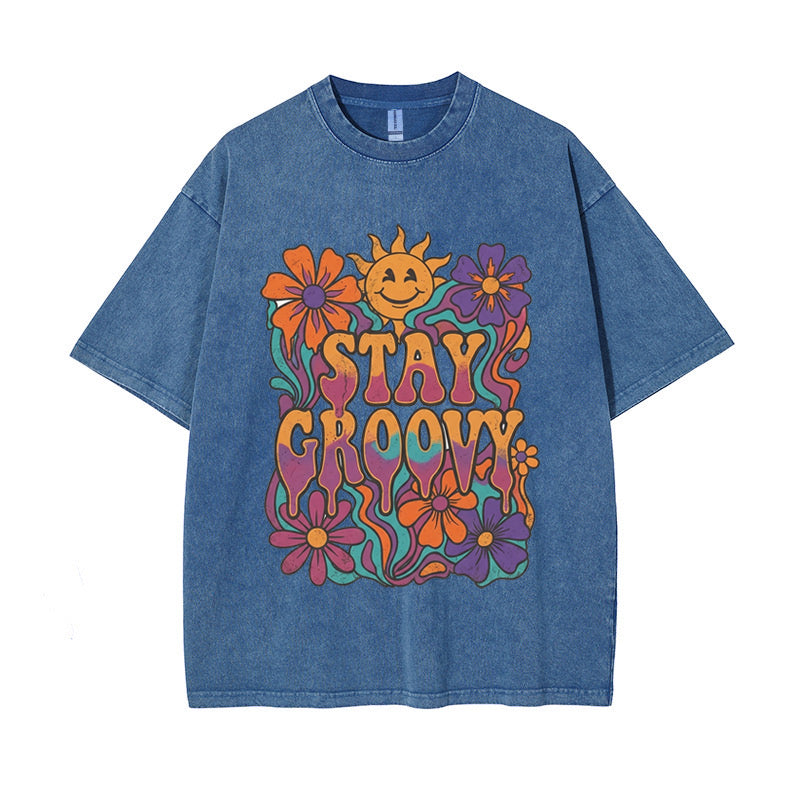 T-Shirt Stay Groovy Psychedelic Flower
