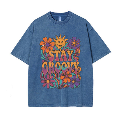 T-Shirt Stay Groovy Psychedelic Flower