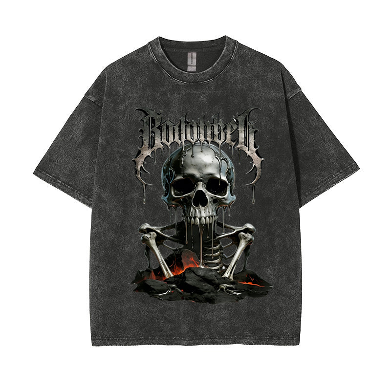T-Shirt Heavy Metal Skull Print – Bold Streetwear Edge