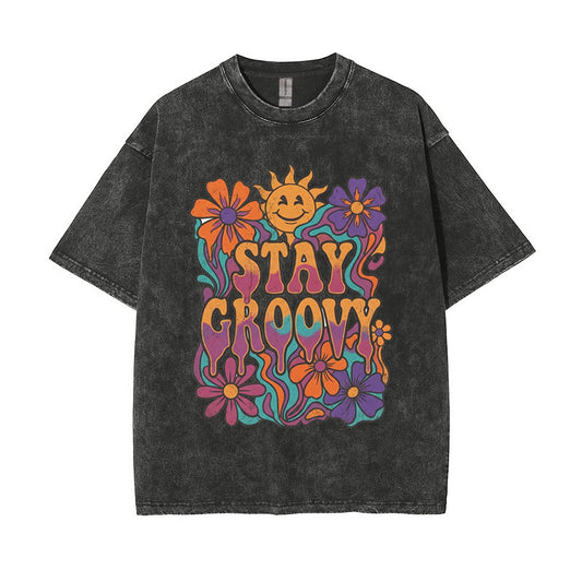 T-Shirt Stay Groovy Psychedelic Flower