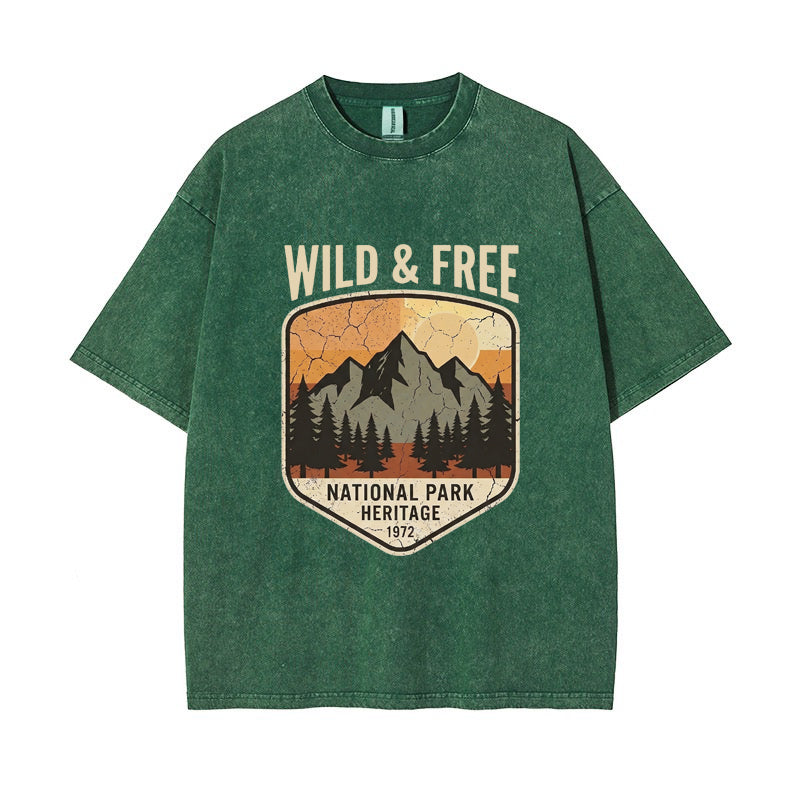 T-Shirt Wild & Free" National Park Mountain