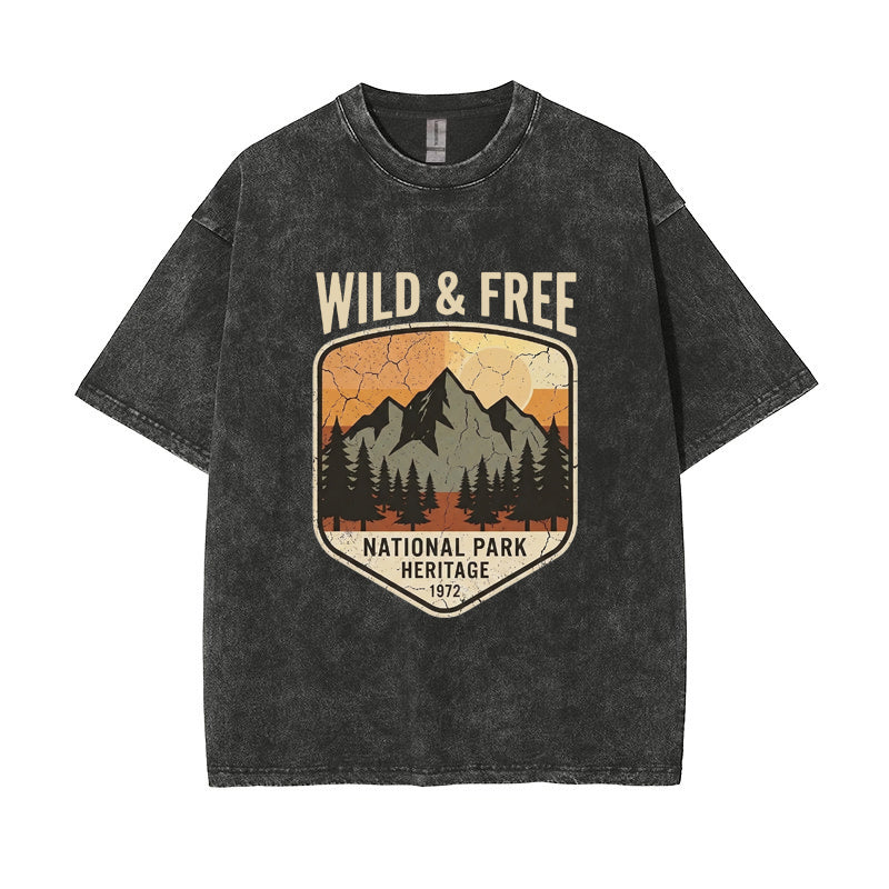 T-Shirt Wild & Free" National Park Mountain