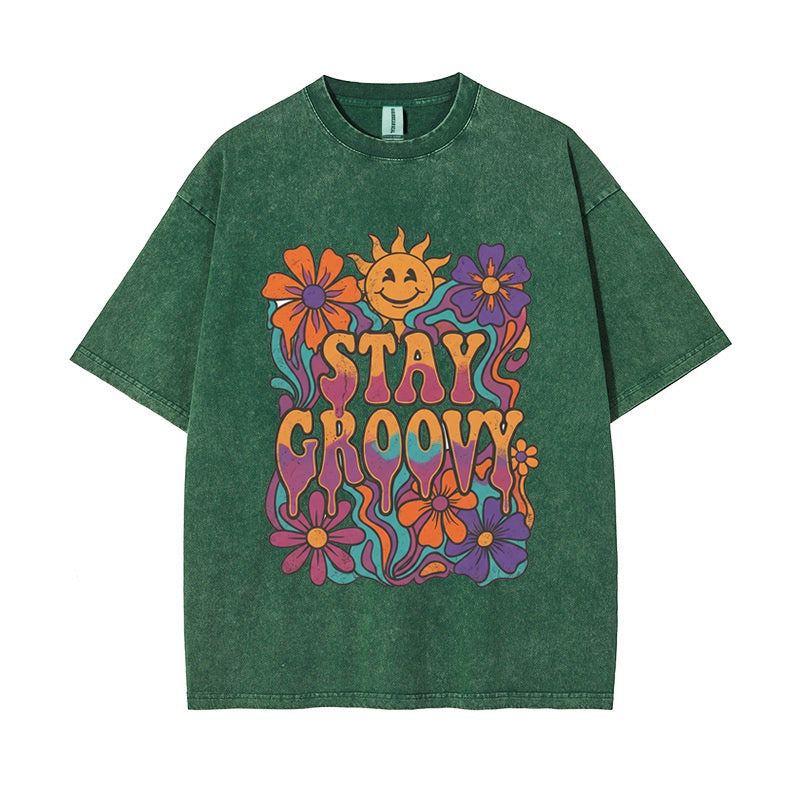 T-Shirt Stay Groovy Psychedelic Flower