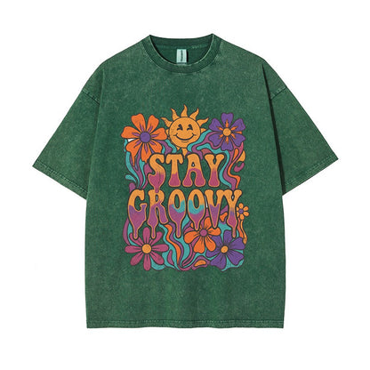 T-Shirt Stay Groovy Psychedelic Flower