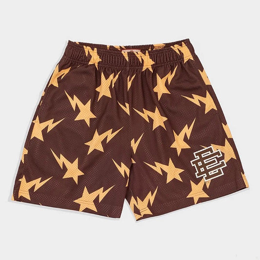 EE Brown Yellow Star Shorts