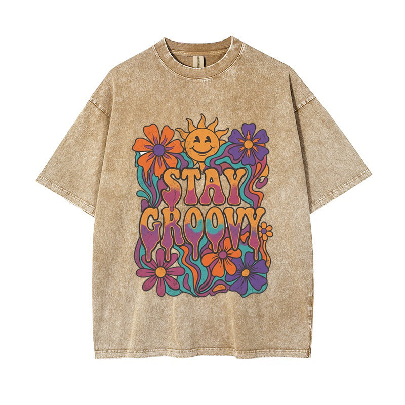 T-Shirt Stay Groovy Psychedelic Flower