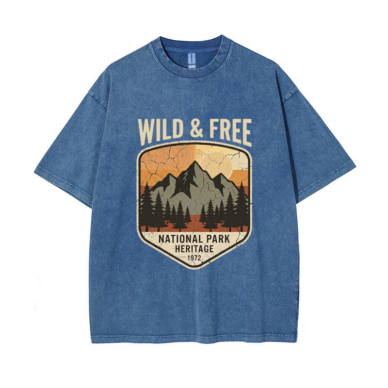 T-Shirt Wild & Free" National Park Mountain