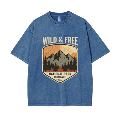 T-Shirt Wild & Free" National Park Mountain