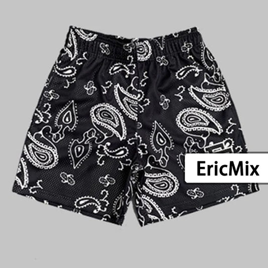 EE Cashew flowers Black Shorts