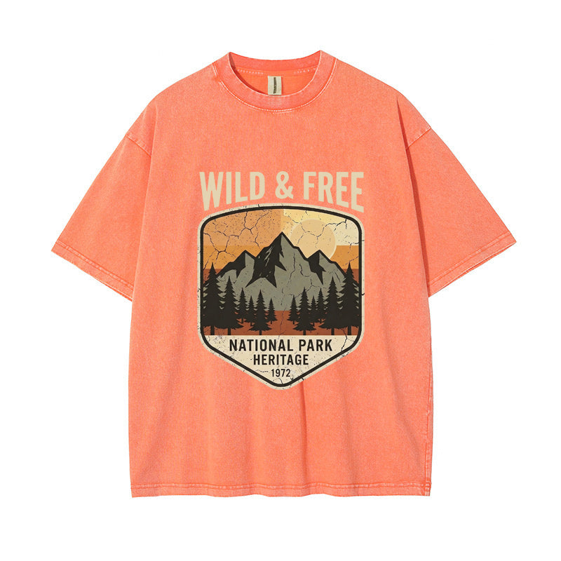 T-Shirt Wild & Free" National Park Mountain