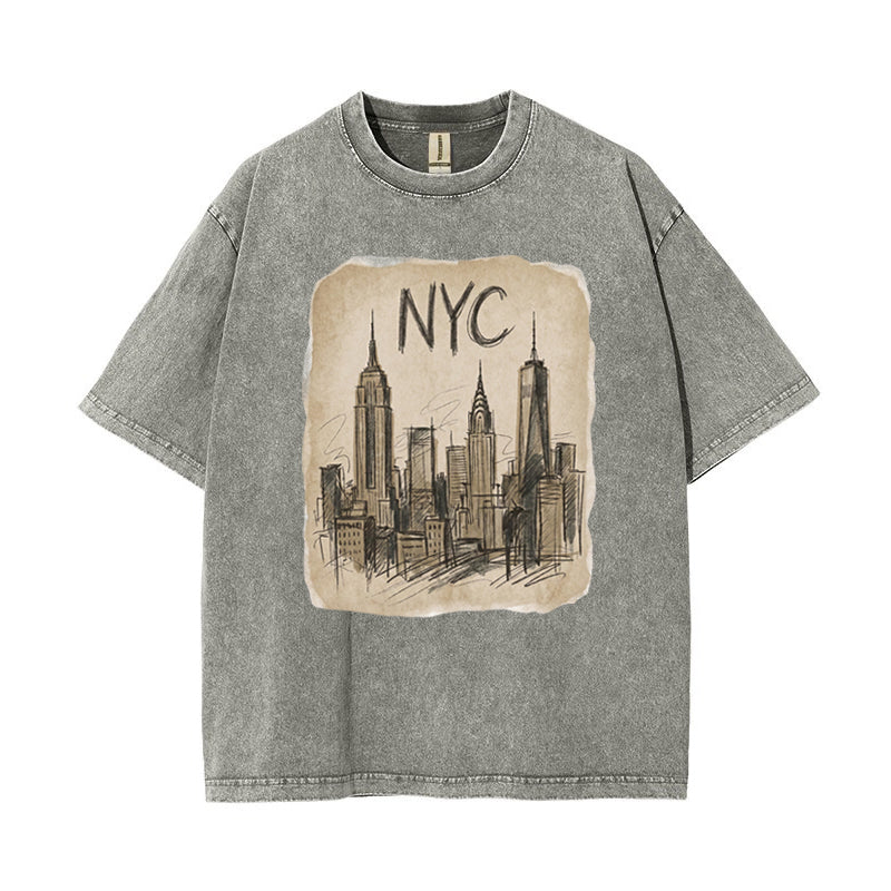 T-Shirt Vintage NYC Skyline Vintage Sketch