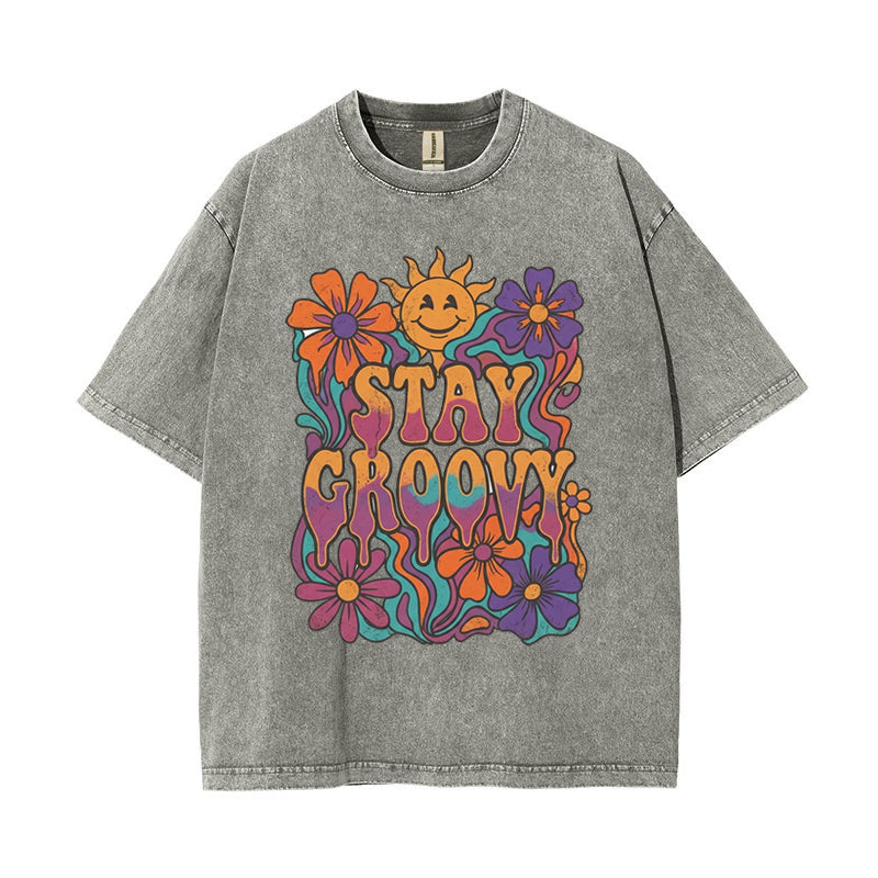 T-Shirt Stay Groovy Psychedelic Flower
