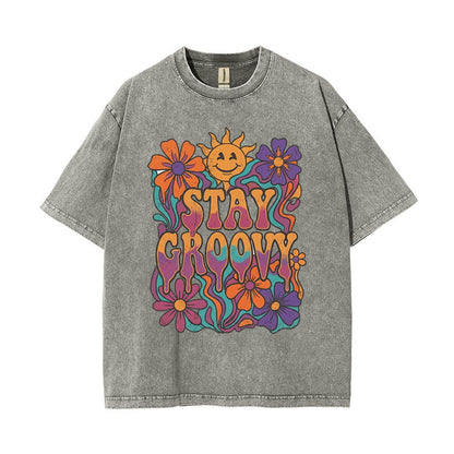 T-Shirt Stay Groovy Psychedelic Flower