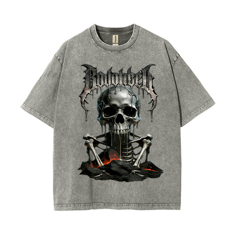 T-Shirt Heavy Metal Skull Print – Bold Streetwear Edge