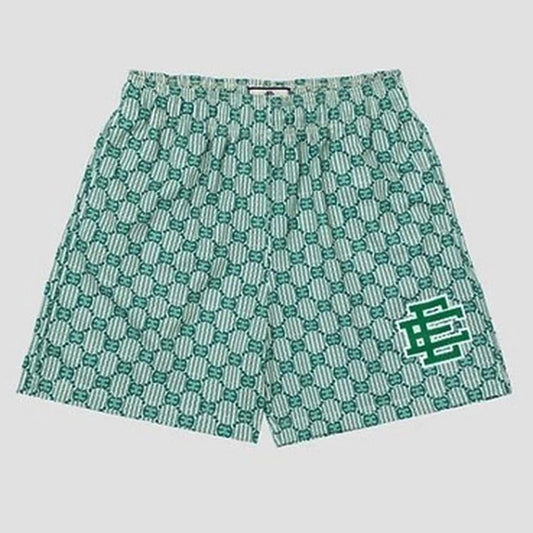 EE X Monogram Basic Print Shorts Green Shorts