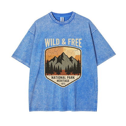 T-Shirt Wild & Free" National Park Mountain