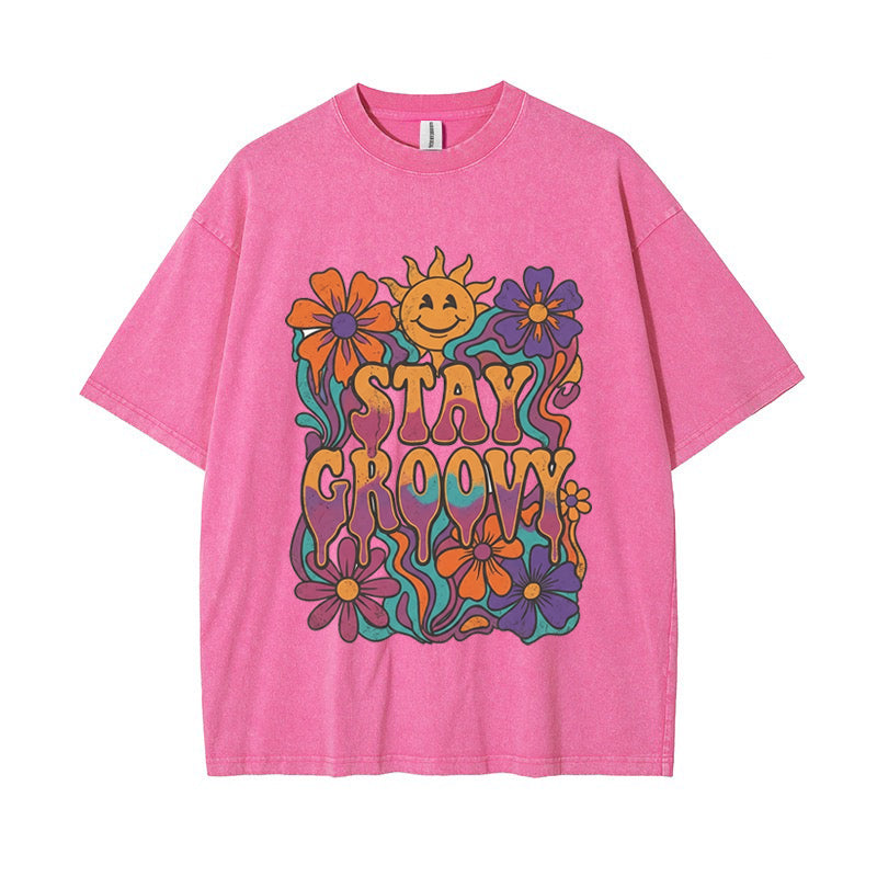 T-Shirt Stay Groovy Psychedelic Flower