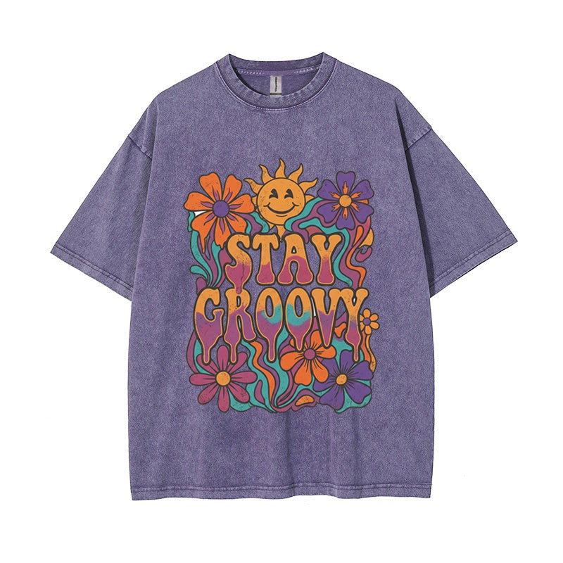 T-Shirt Stay Groovy Psychedelic Flower