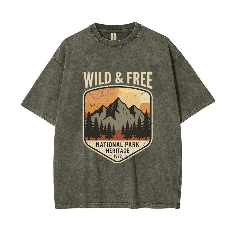 T-Shirt Wild & Free" National Park Mountain