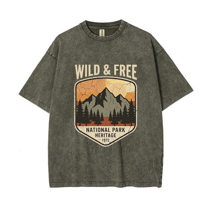 T-Shirt Wild & Free" National Park Mountain