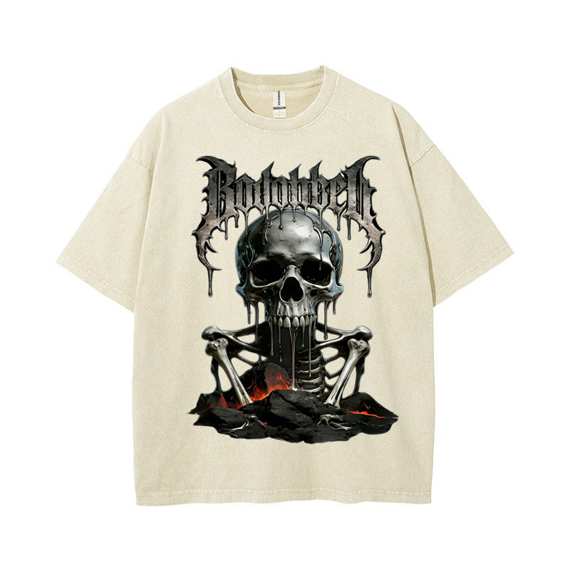 T-Shirt Heavy Metal Skull Print – Bold Streetwear Edge