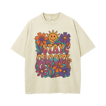 T-Shirt Stay Groovy Psychedelic Flower