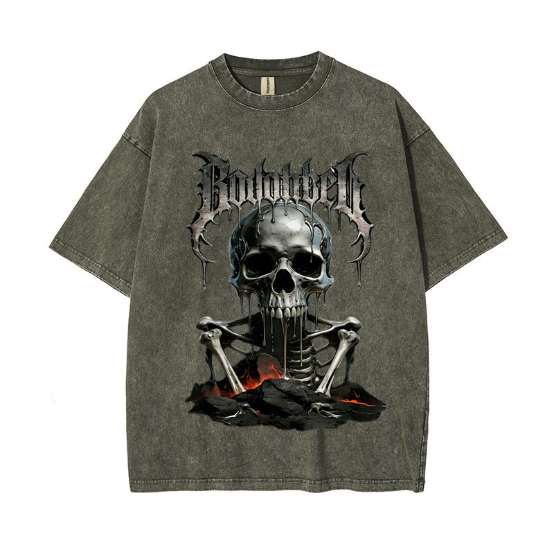 T-Shirt Heavy Metal Skull Print – Bold Streetwear Edge