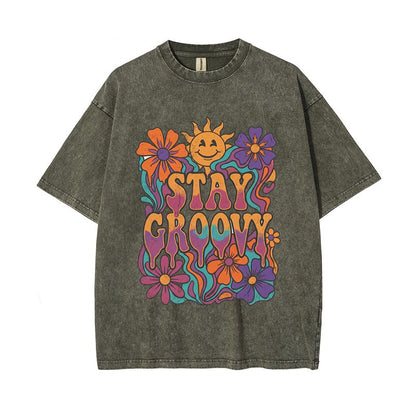 T-Shirt Stay Groovy Psychedelic Flower