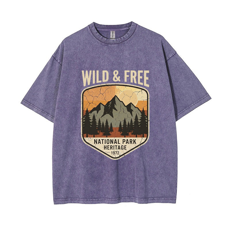 T-Shirt Wild & Free" National Park Mountain