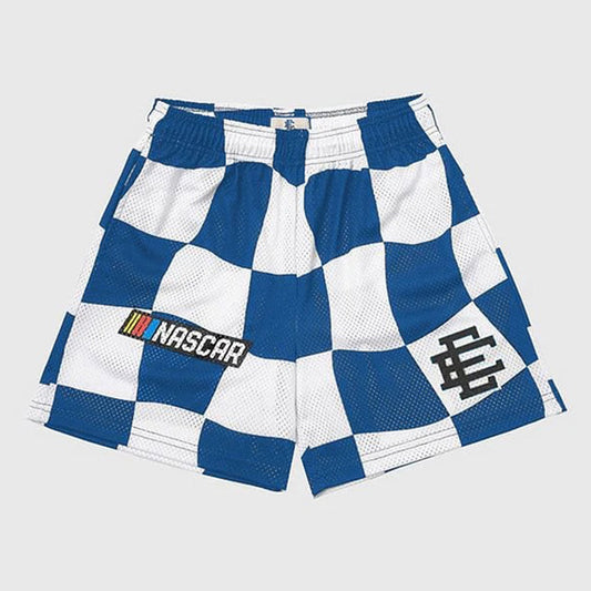 EE Blue And White Lattice Shorts