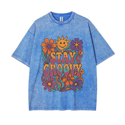 T-Shirt Stay Groovy Psychedelic Flower