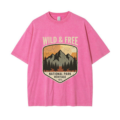 T-Shirt Wild & Free" National Park Mountain