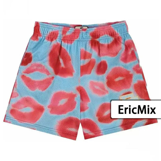 EE Kiss Lipstick Blue Shorts