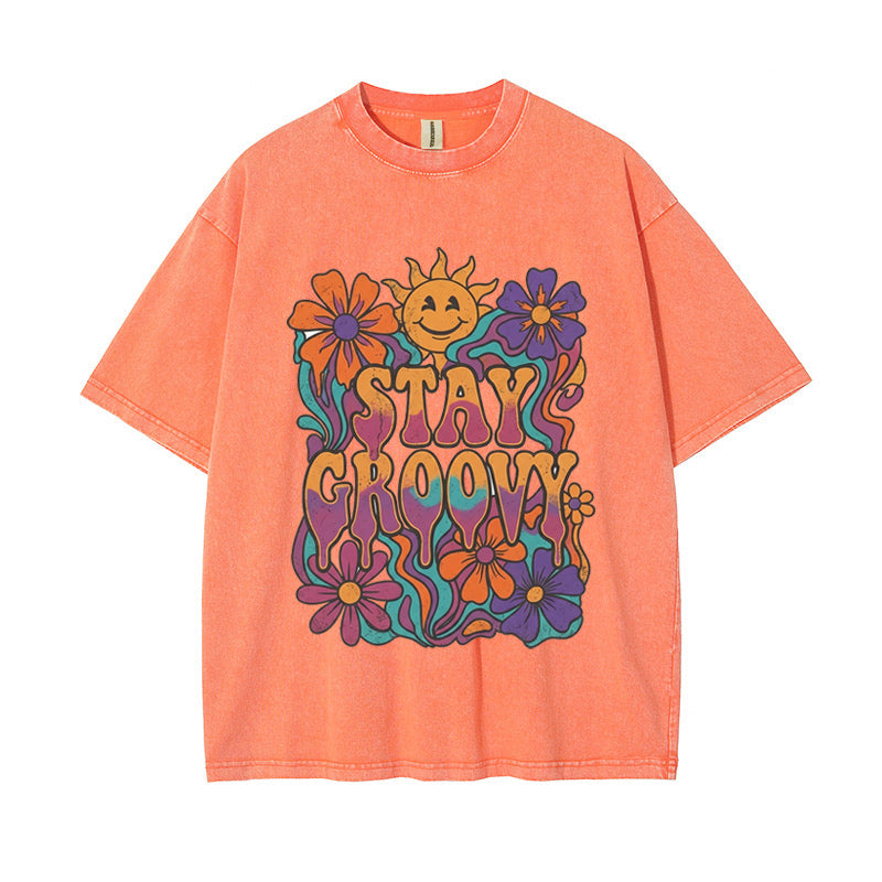 T-Shirt Stay Groovy Psychedelic Flower