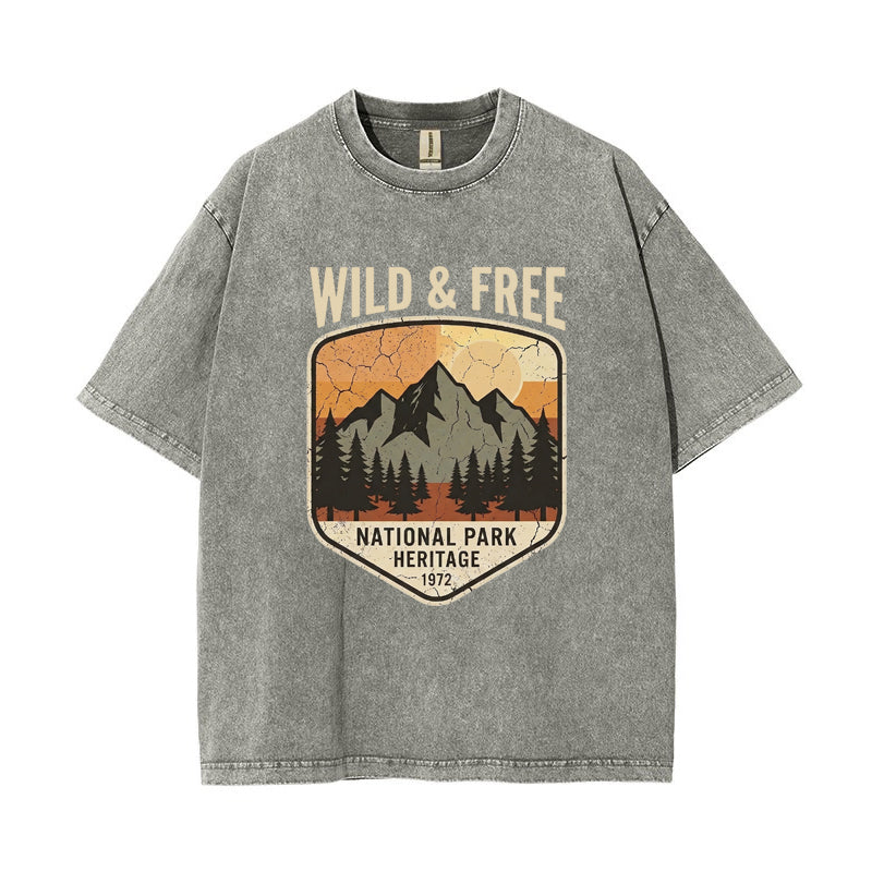 T-Shirt Wild & Free" National Park Mountain