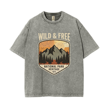T-Shirt Wild & Free" National Park Mountain