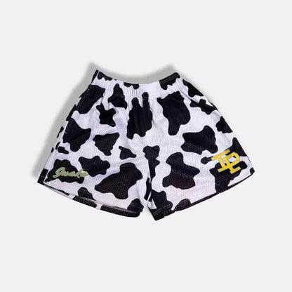 IP Cow Black And White Mesh Shorts