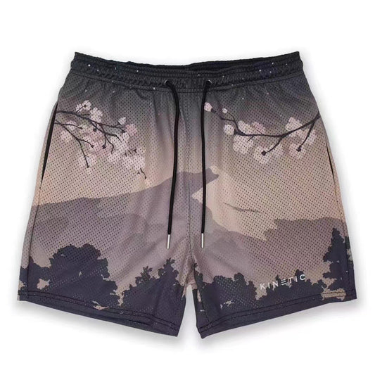 Cherry Blossom Fuji Mesh Shorts