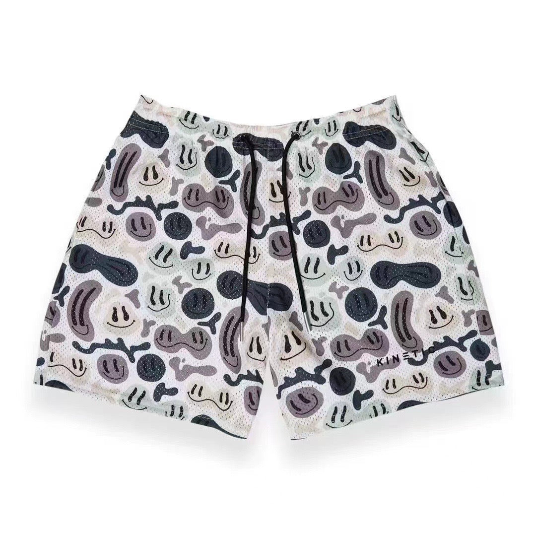 Melted Smiley Camo Mesh Shorts