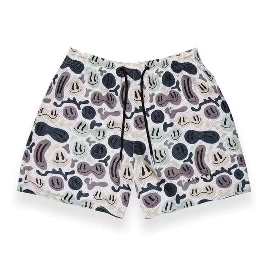 Melted Smiley Camo Mesh Shorts
