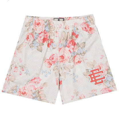 EE Mesh Short Red Roses On White Bg